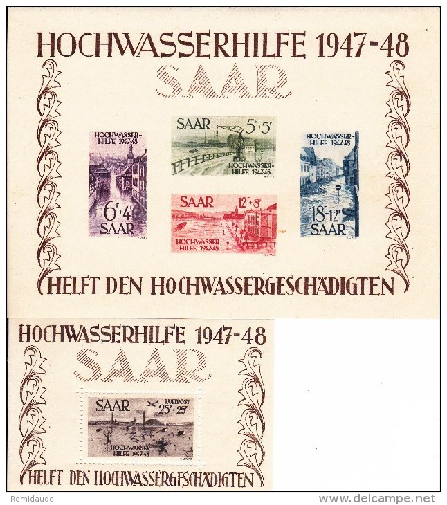 SAAR / SARRE - YVERT BLOCS N°1/2 ** MNH - COTE = 1650 EUROS - Blocchi & Foglietti