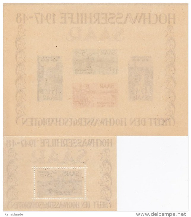 SAAR / SARRE - YVERT BLOCS N°1/2 ** MNH - COTE = 1650 EUROS - Blocs-feuillets