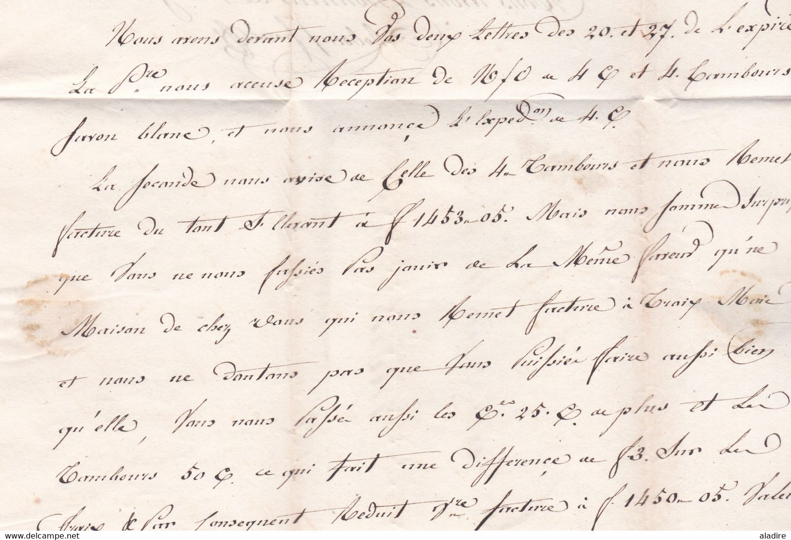 1816 - Marque postale 68 LYON sur lettre pliée de 2 pages vers DRAGUIGNAN, Var - taxe 6