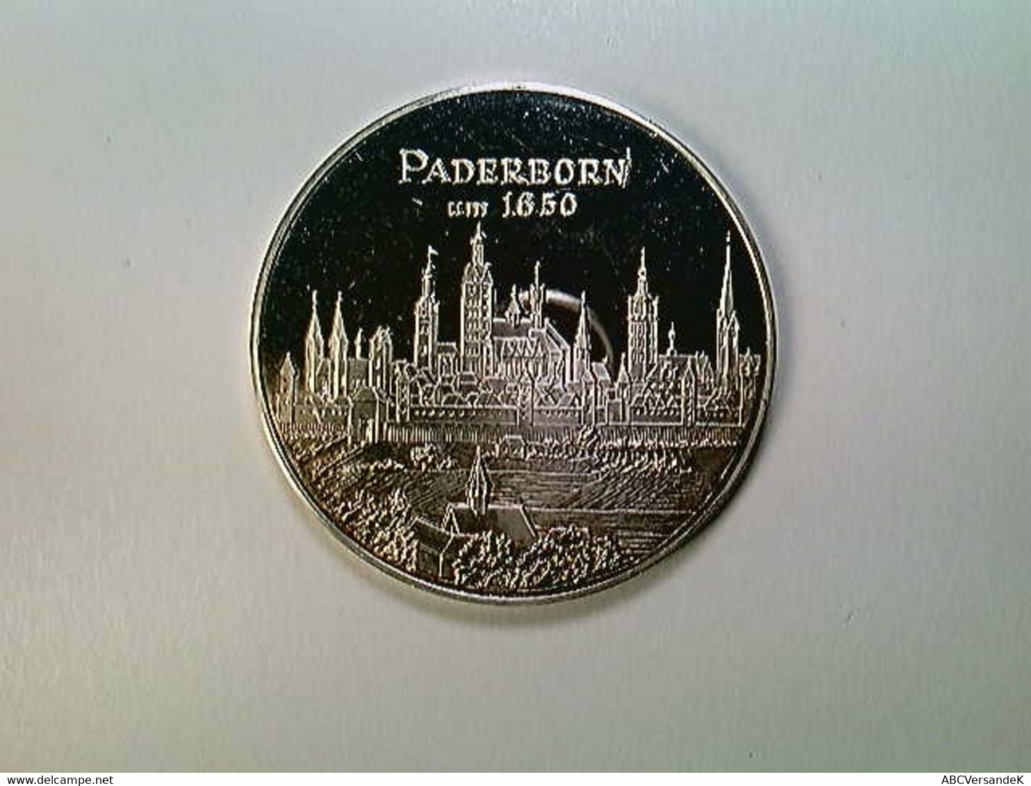Medaille Paderborn 1650 Nach Merian, 40 Mm, 30 Gr., Silber, SELTEN! - Numismatique
