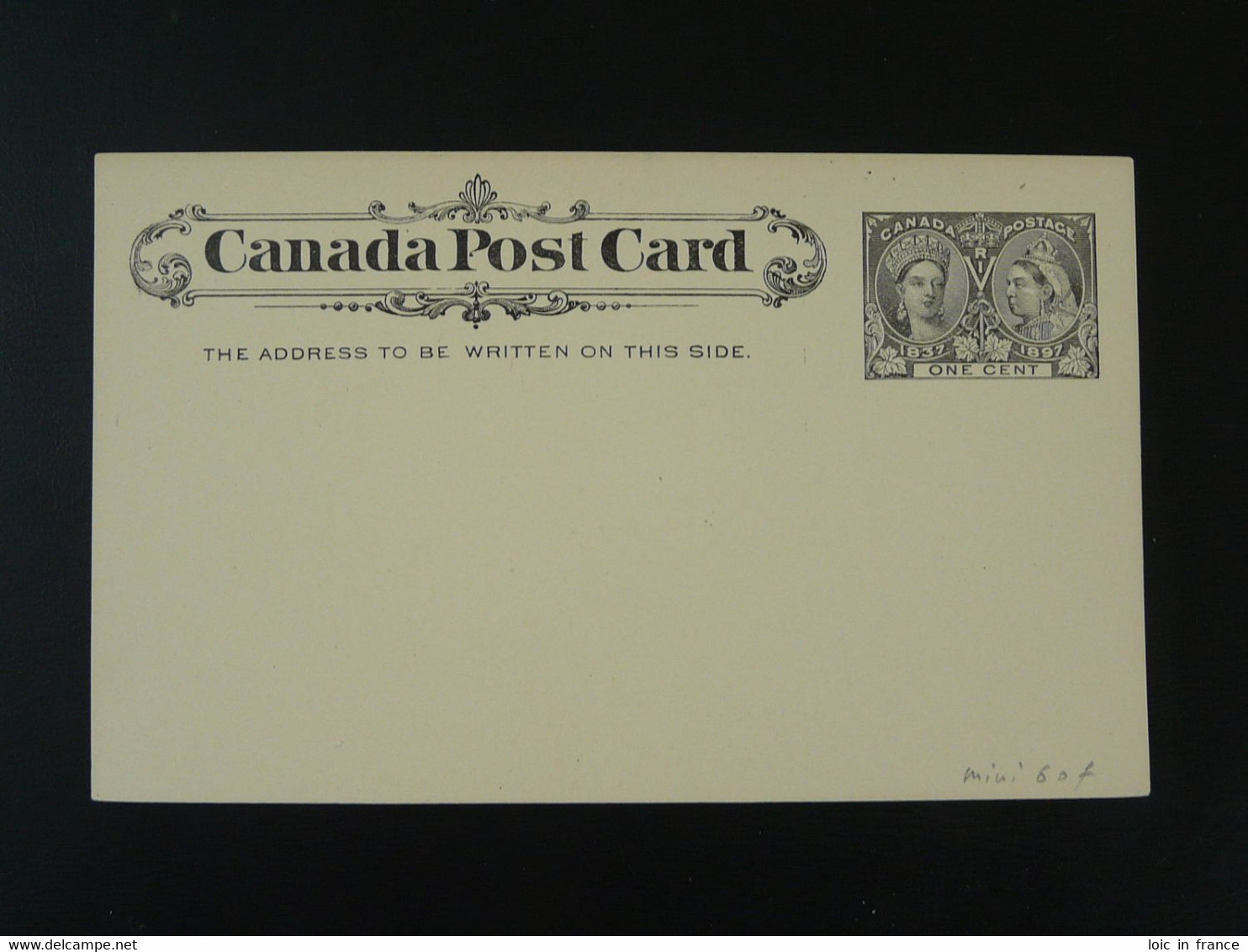 Entier Postal Stationery Card Canada 1837 1897 Victoria Diamond Jubilee Ref 102708 - 1860-1899 Règne De Victoria