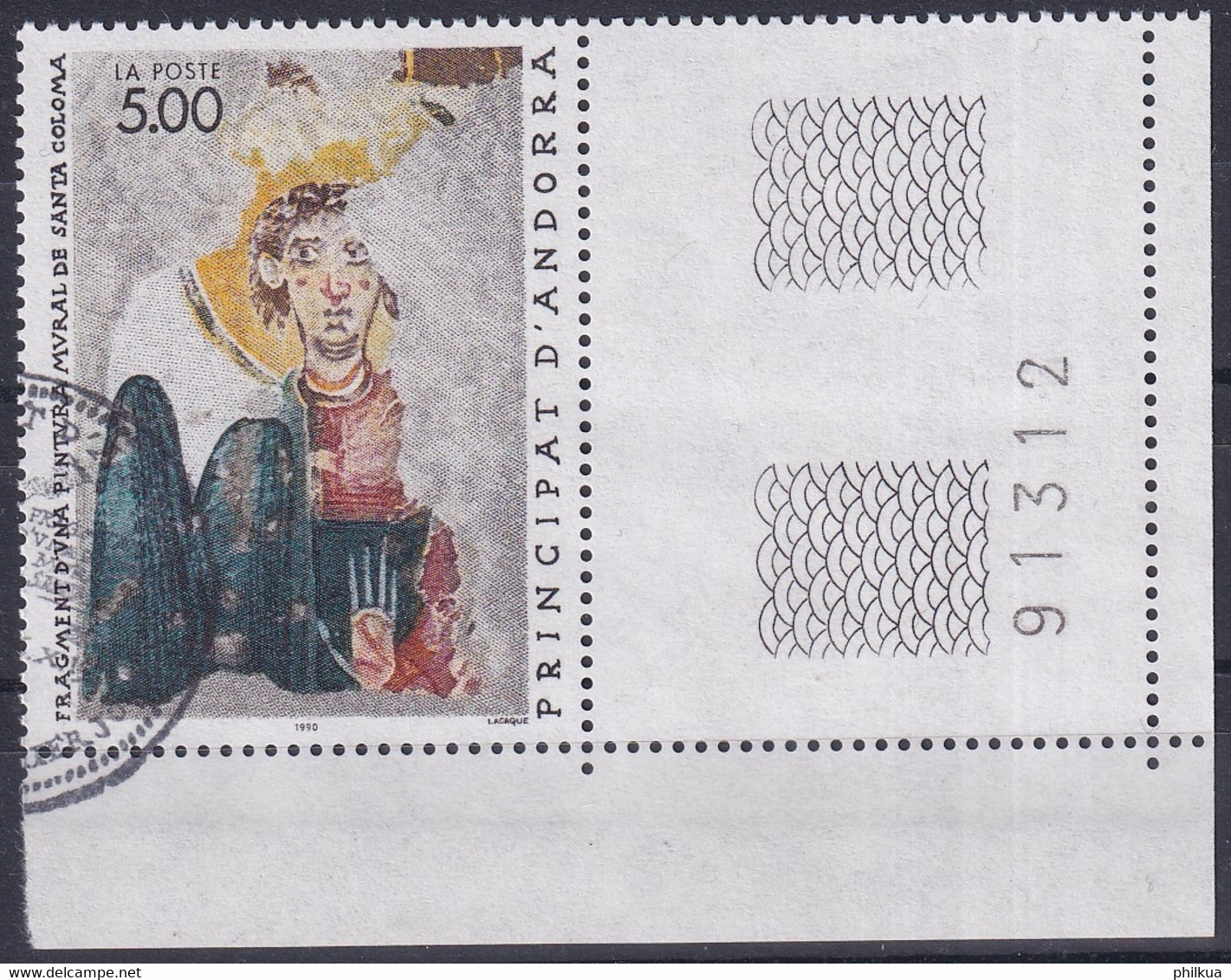 MiNr. 417 Andorra Französische Post1990, 6. Okt. Religiöse Kunst - Used Stamps