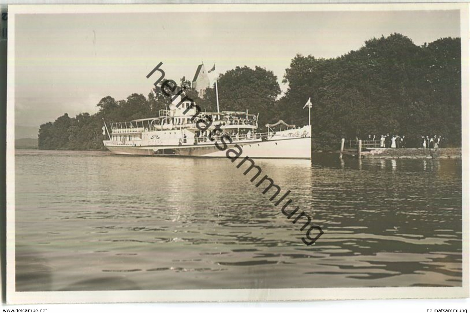 An Der Insel Ufenau - Raddampfer Stadt Zürich - Verlag J. Gaberell Thalwil-Zürich - Thalwil