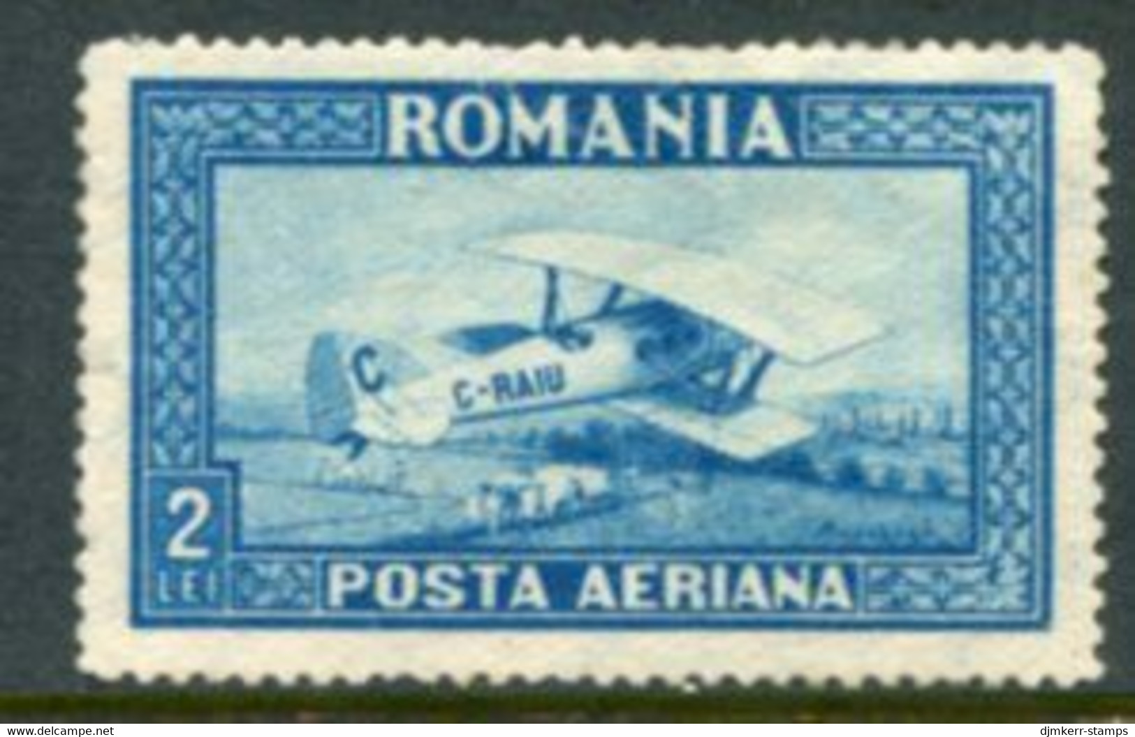 ROMANIA 1928 Airmail 2 L.  With Vertical Watermark  MNH / **.  Michel 337X - Nuovi