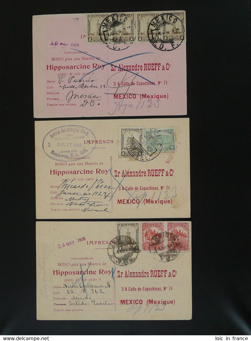 Cartes Publicitaire Advertising Cards (x3) Tuberculose Tuberculosis Mexique Mexico 1926-1926  Ref 102728 - Messico