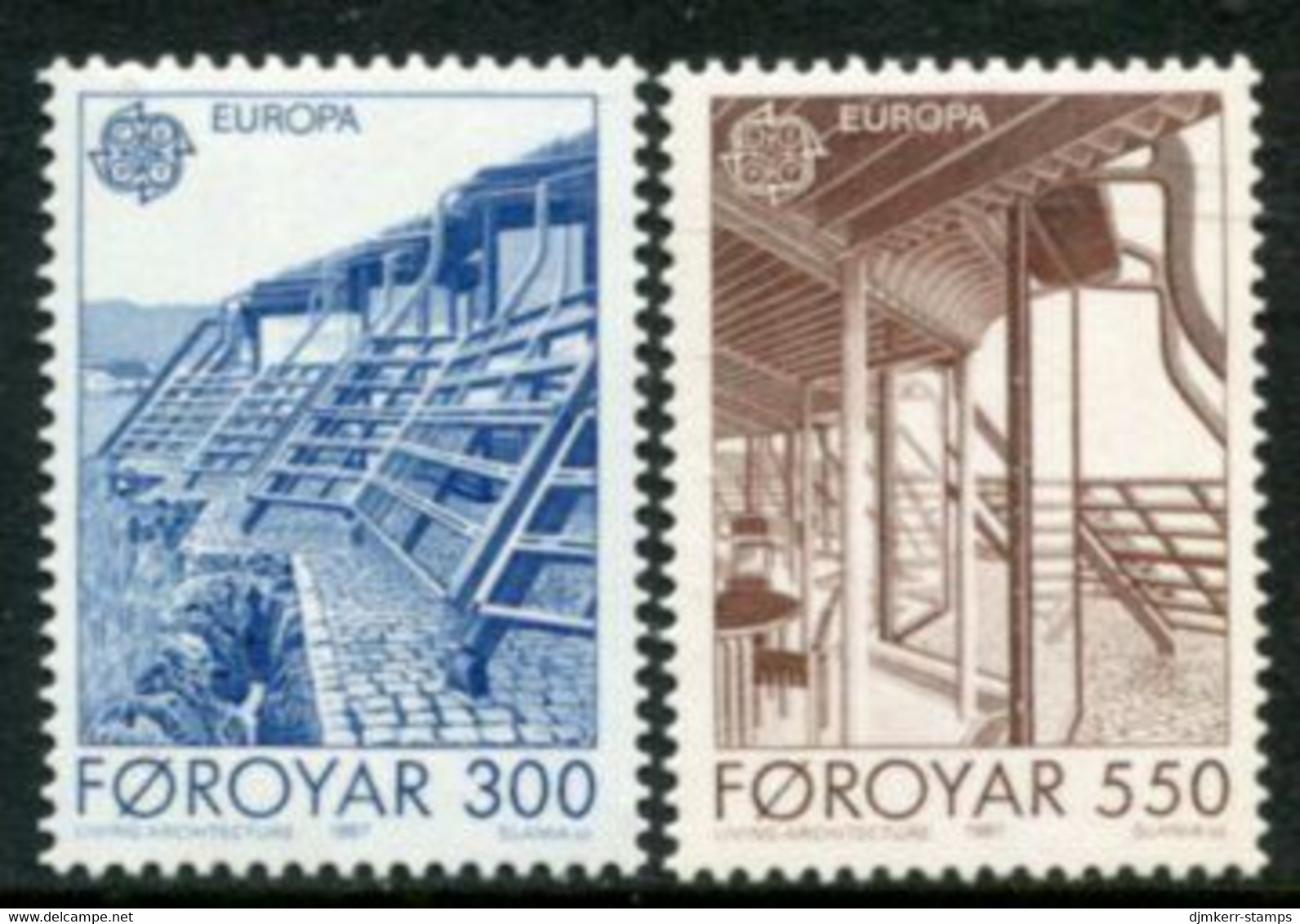 FAROE ISLANDS 1987 Europa: Modern Architecture  MNH / **.  Michel 149-50 - Isole Faroer