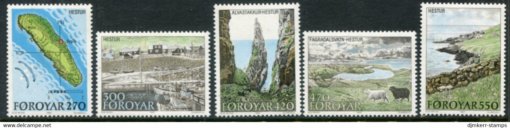 FAROE IS. 1987 Hesture Island MNH / **.  Michel 154-58 - Faroe Islands