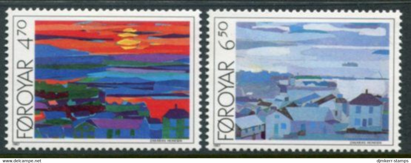 FAROE IS. 1987 Views Of Torshaven MNH / **.  Michel 160-61 - Faroe Islands