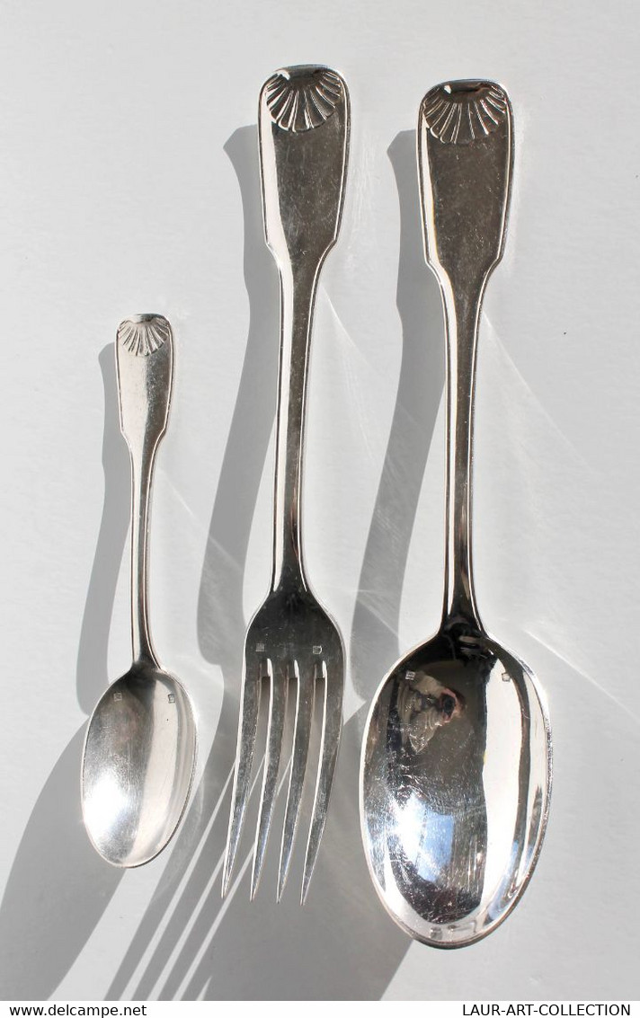 FOURCHETTE ET 2 CUILLERE SOUPE & CAFE - METAL ARGENTÉ POINCON - SERVICE DE TABLE                    (050721.39) - Forks