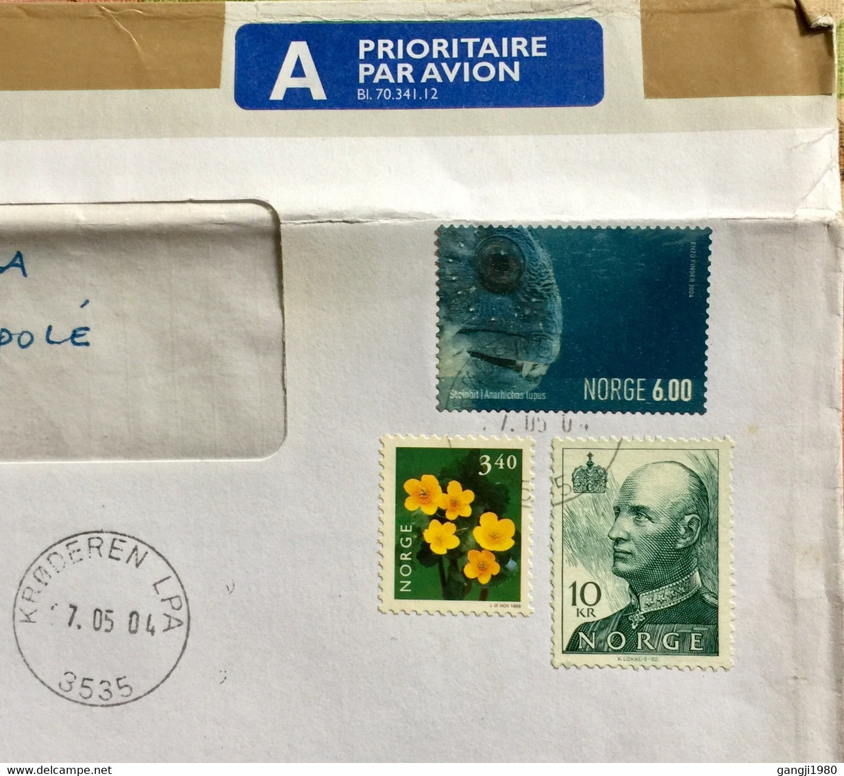 NORWAY 2004,AIRMAIL USED COVER TO LITHUANIA, KRODERN LPA,MARIJAMPOLE, CANCELLATION,19=40 KROWN RATE !!! FISH ,FLOWER, - Storia Postale