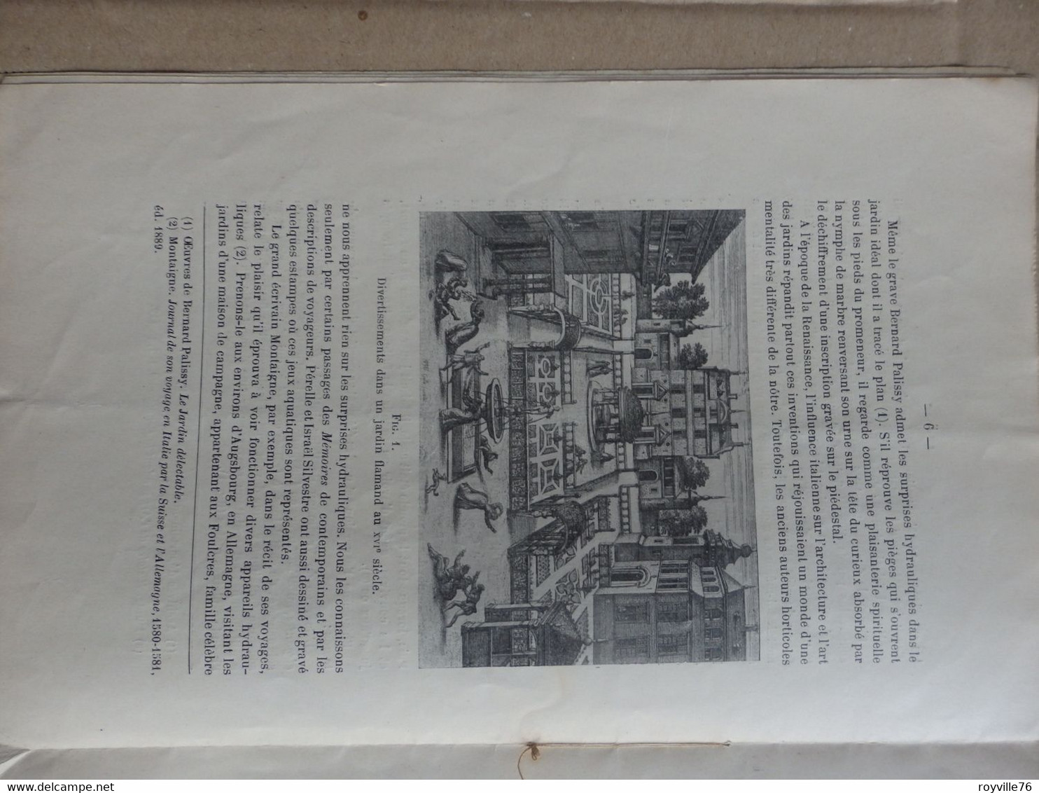 Fascicule "les Surprises Hydrauliques Dans Les Anciens Jardins" Par Georges Gibault Imprimerie De La Cour D'Appel 1914 - Autres Plans