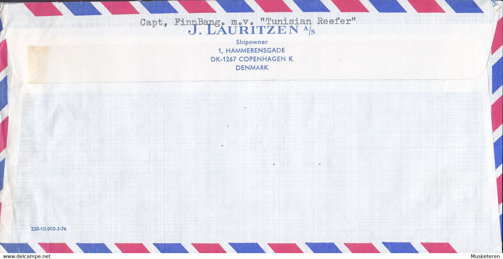 Denmark Ships Mail Captain M/S 'Tunisian Reefer' (Red) J. Lauritzen 'B4085' KØBENHAVN 1980 Meter Cover Brief - Macchine Per Obliterare (EMA)