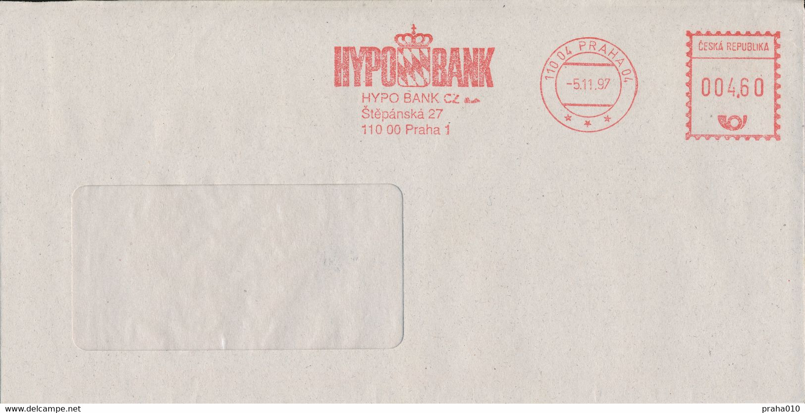 F0496 - Czech Rep. (1997) 110 04 Praha 04: HYPOBANK Prague - Sonstige & Ohne Zuordnung