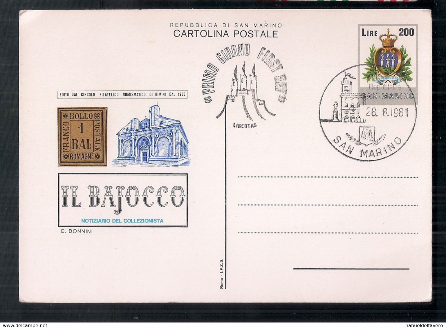 Carte Postale Papeterie Saint-Marin 1981 - Cartas & Documentos