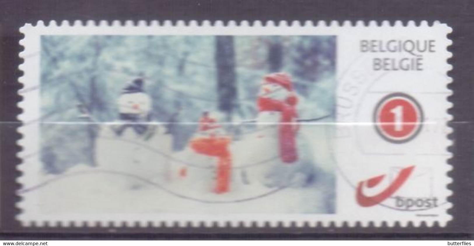 België - Duostamp  - Kerstman - Zonder Papierresten - Gebraucht