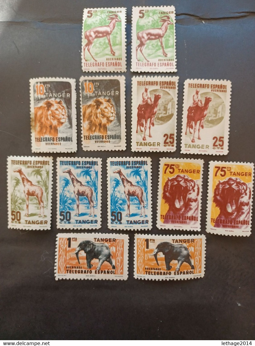 POST OFFICES IN MOROCCO TANGERI Spanish Morocco Tanger 1950  Animals Telegraph MNH MNHL MNG - Telegraph