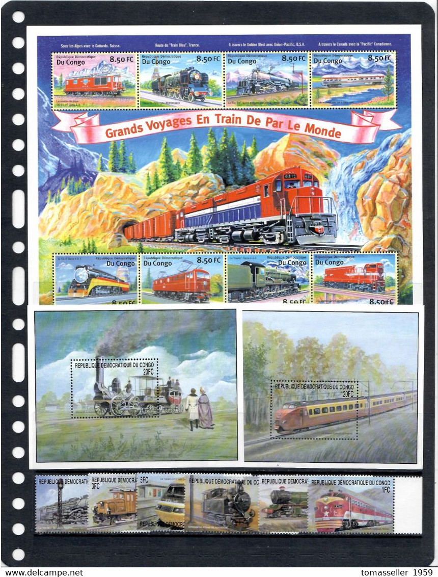 Congo Dem.Republic-Kinshasa-2001. Locomotives From Around The World.-12s/s+6 V.MNH - Other & Unclassified