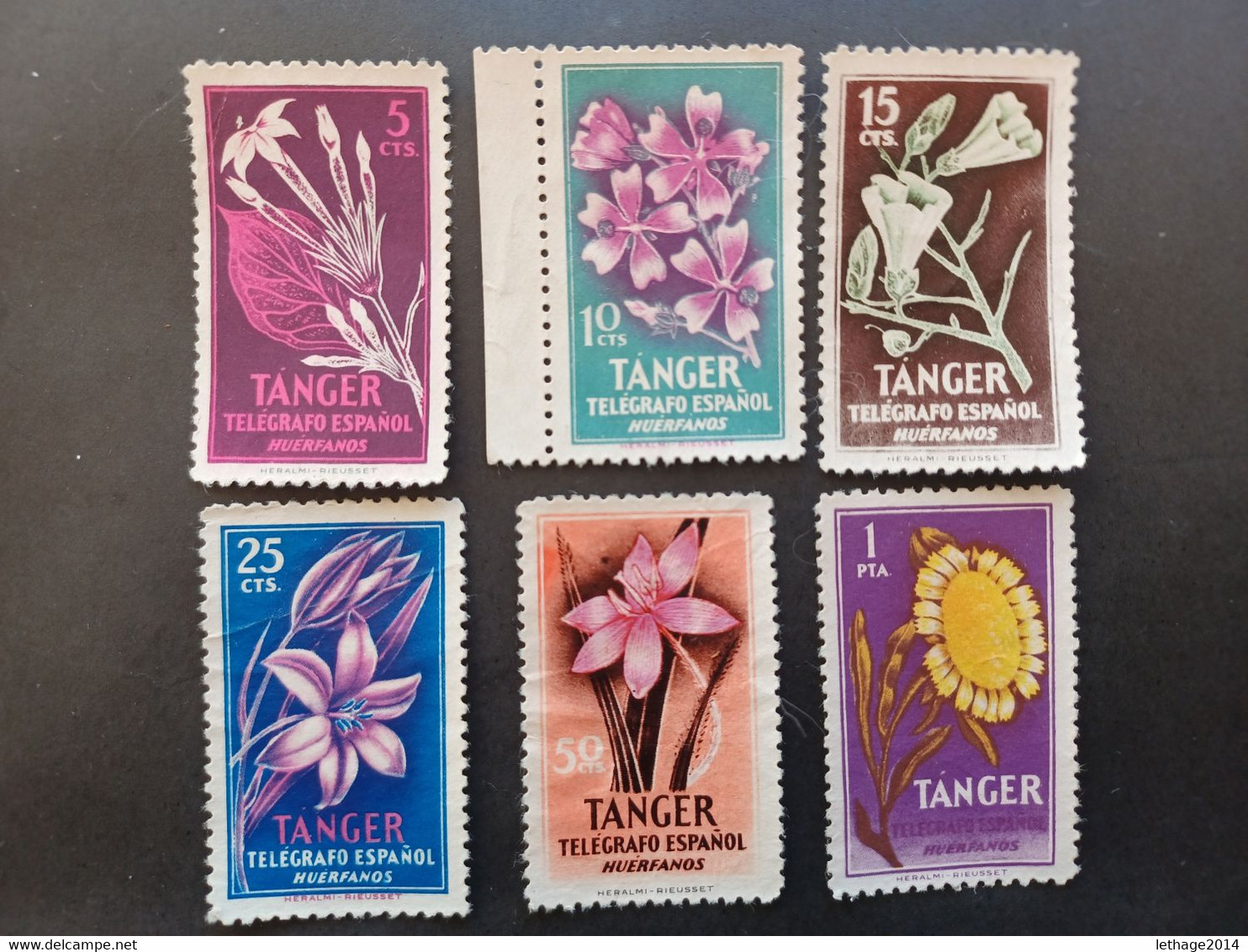 POST OFFICES IN MOROCCO TANGERI Spanish Morocco Tanger 1950  FLOWERS Telegraph MNHL MNG - Telegraph