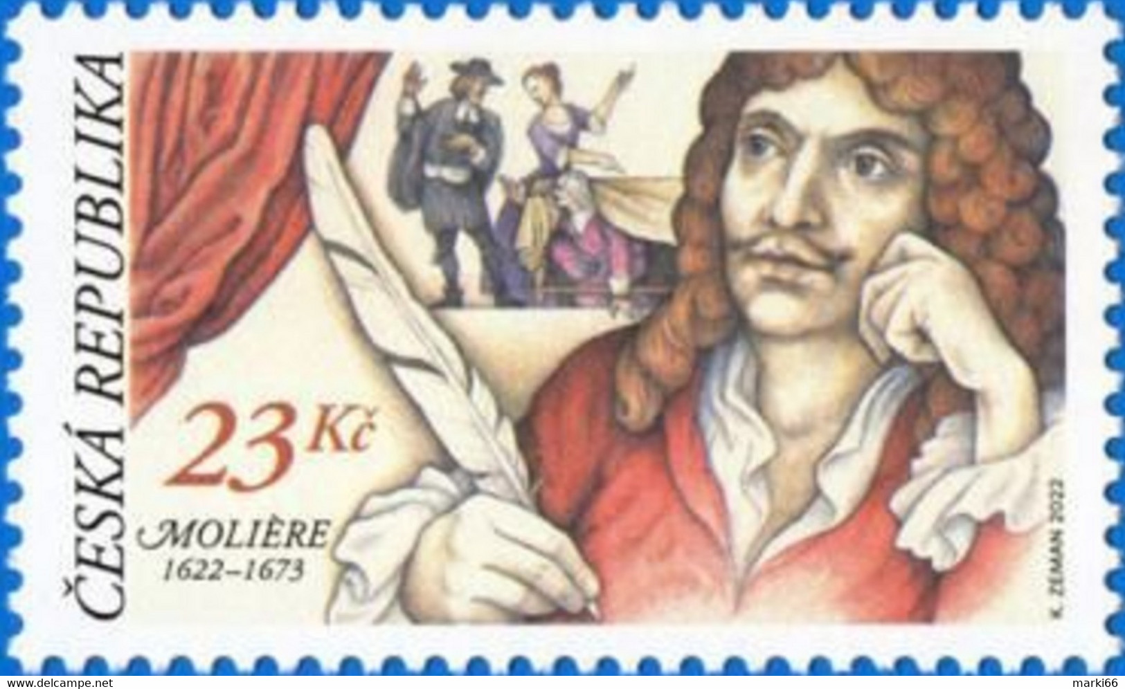 Czech Republic - 2022 - Moliere, French Playwright And Poet - 400th Birth Anniversary - Mint Stamp - Nuevos