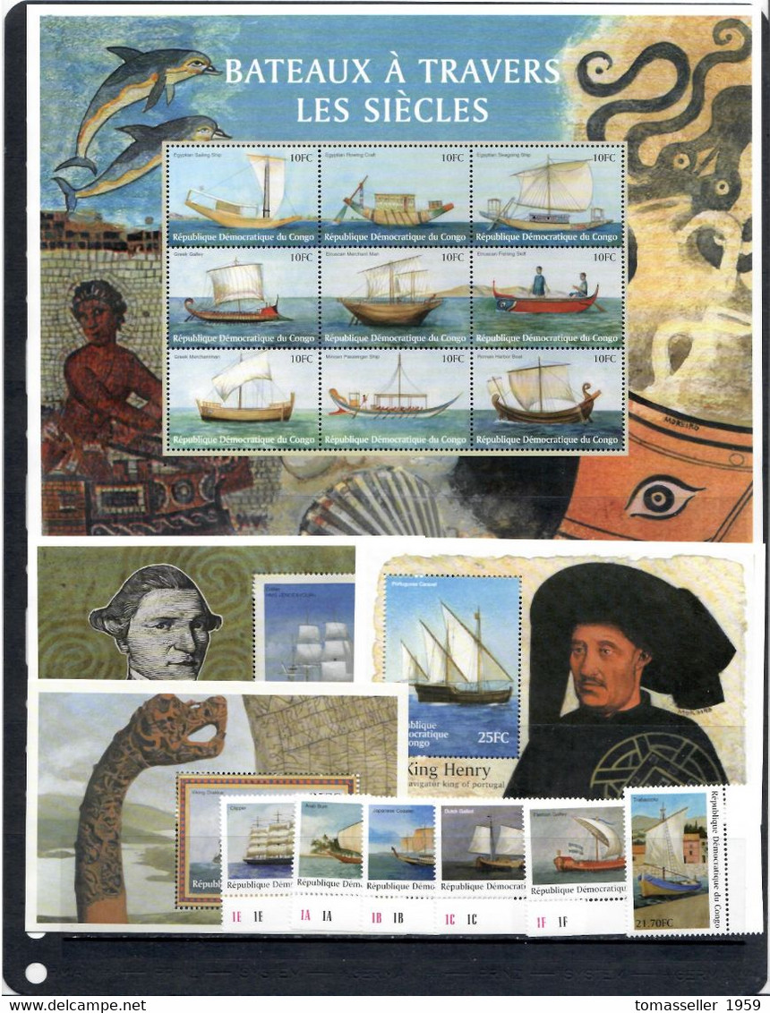 Congo Dem.Republic-Kinshasa-2001. History Of Shipping-6s/s+6 V.MNH - Other & Unclassified
