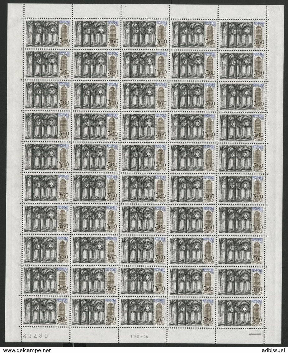 N° 2255  3,60 Fr ABBAYE DE NOIRLAC Feuille De 50 Ex. Vendue à La Valeur Faciale. ** MNH Cote 85 € - Volledige Vellen