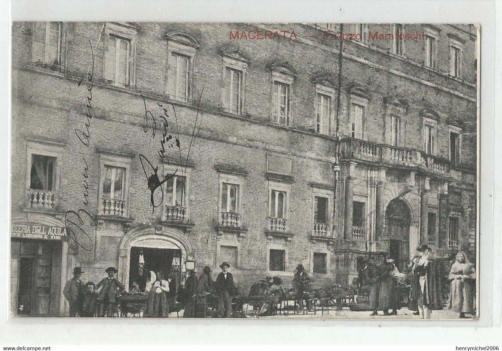 Italie Italia Italy Marche Macerata Palazzo Marafoschi Animée 1907 - Macerata