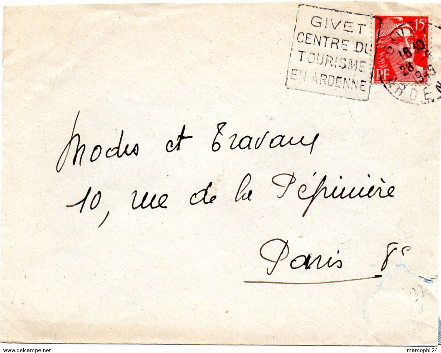 ARDENNES - Dépt N° 08 = GIVET 1949 (année En 4 Chiffres) = FLAMME  DAGUIN 'CENTRE DU TOURISME EN ARDENNE' - Mechanical Postmarks (Other)