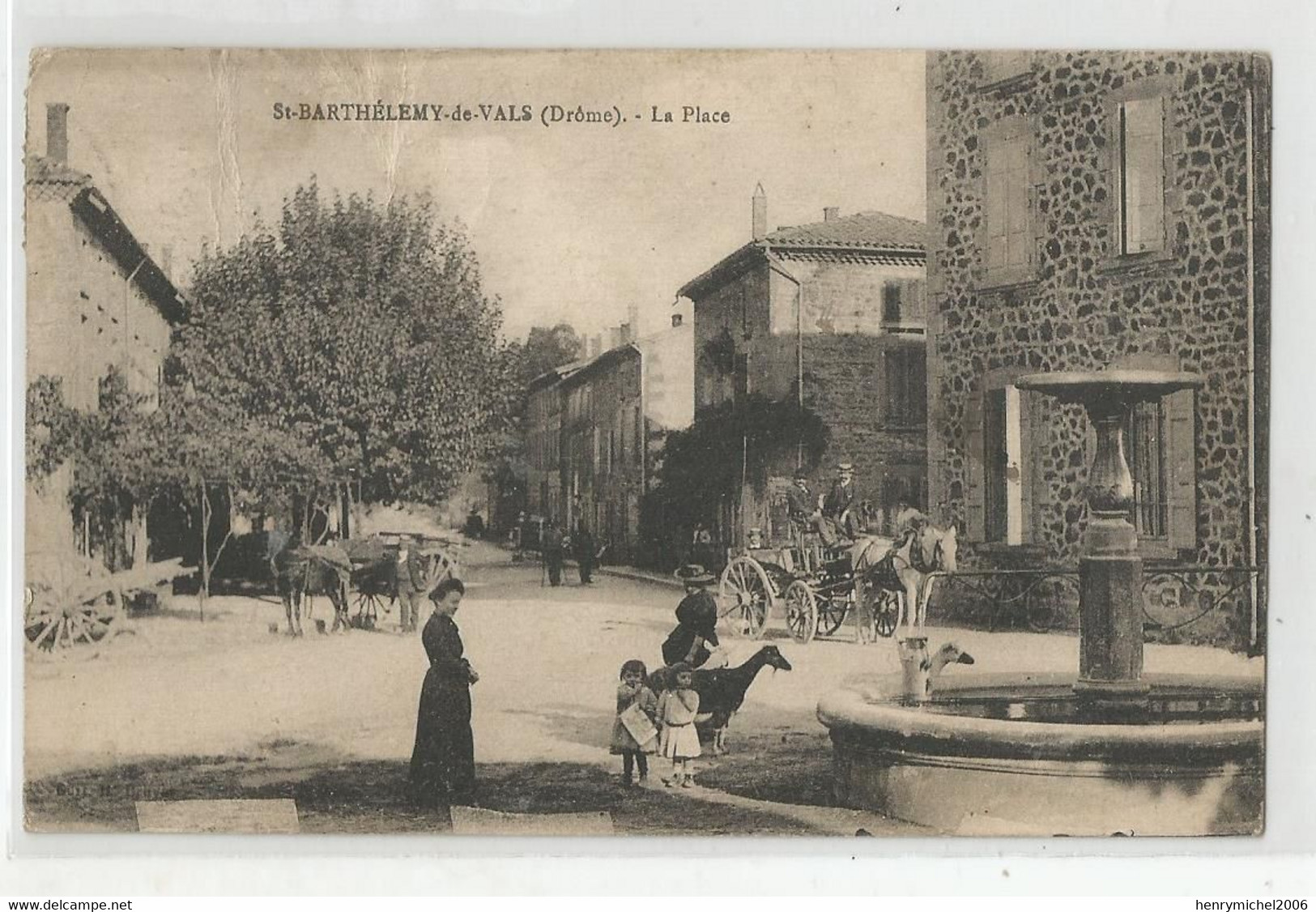 26 Drome Saint St Barthélemy De Vals La Place Cariole Fontaine Animée - Other & Unclassified