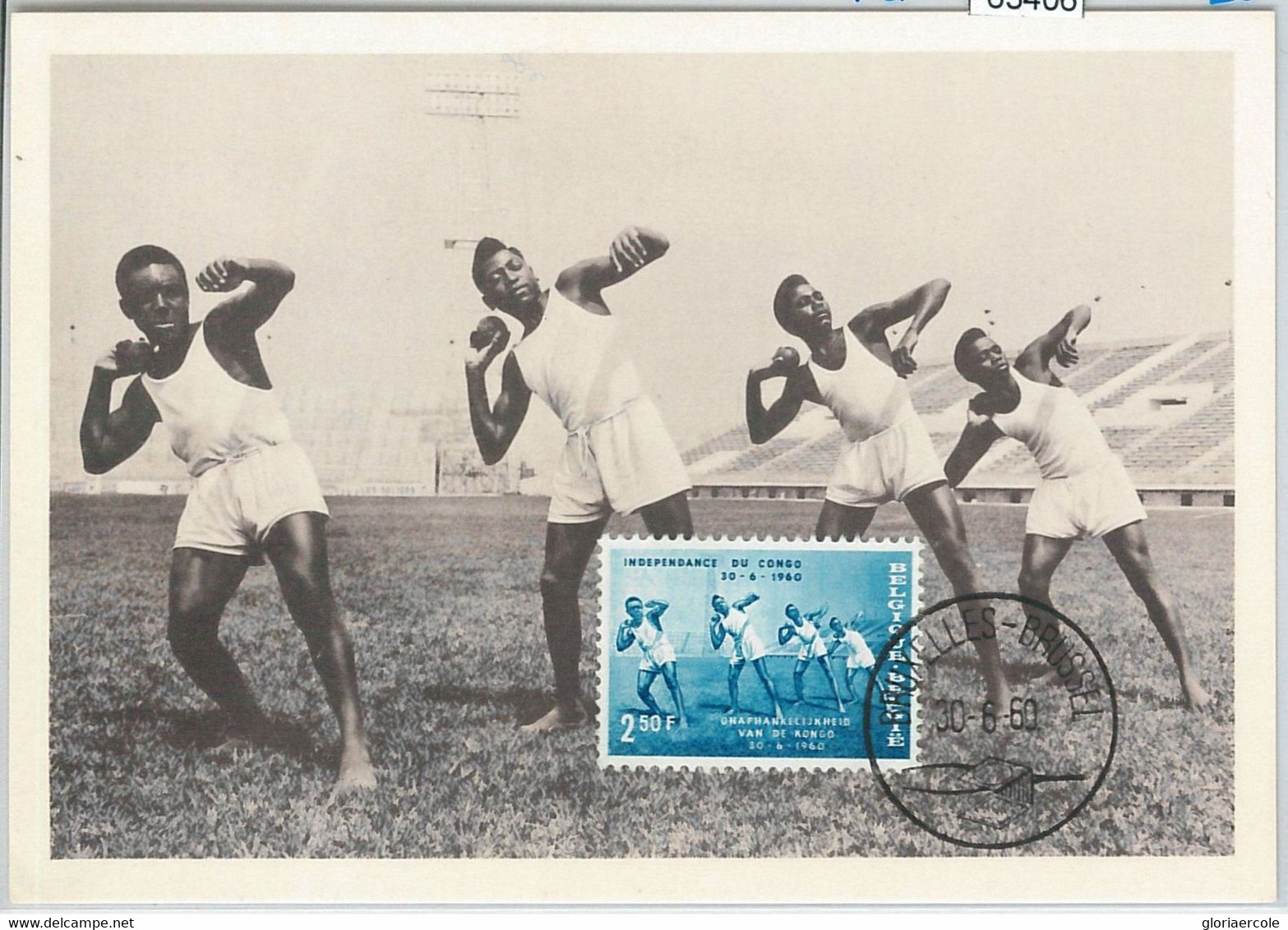 63406   BELGIUM - POSTAL HISTORY: MAXIMUM CARD 1960 -  INDEPENDENCE  CONGO Sport - 1951-1960