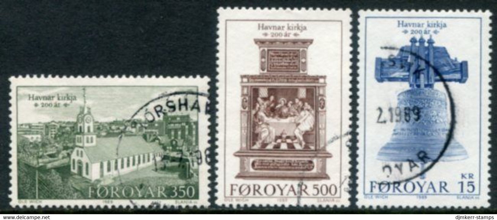 FAROE IS. 1989 Torshavn Church Bicentenary Used.  Michel 179-81 - Faroe Islands