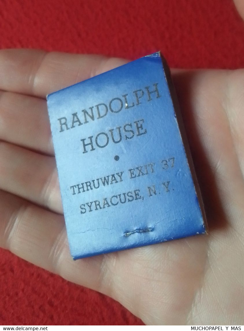 CAJA DE CERILLAS BOÎTE D'ALLUMETTES MATCHBOX USA RANDOLPH HOUSE RH SYRACUSE NEW NUEVA YORK MOTEL HOTEL LUXURY SIRACUSA.. - Boites D'allumettes