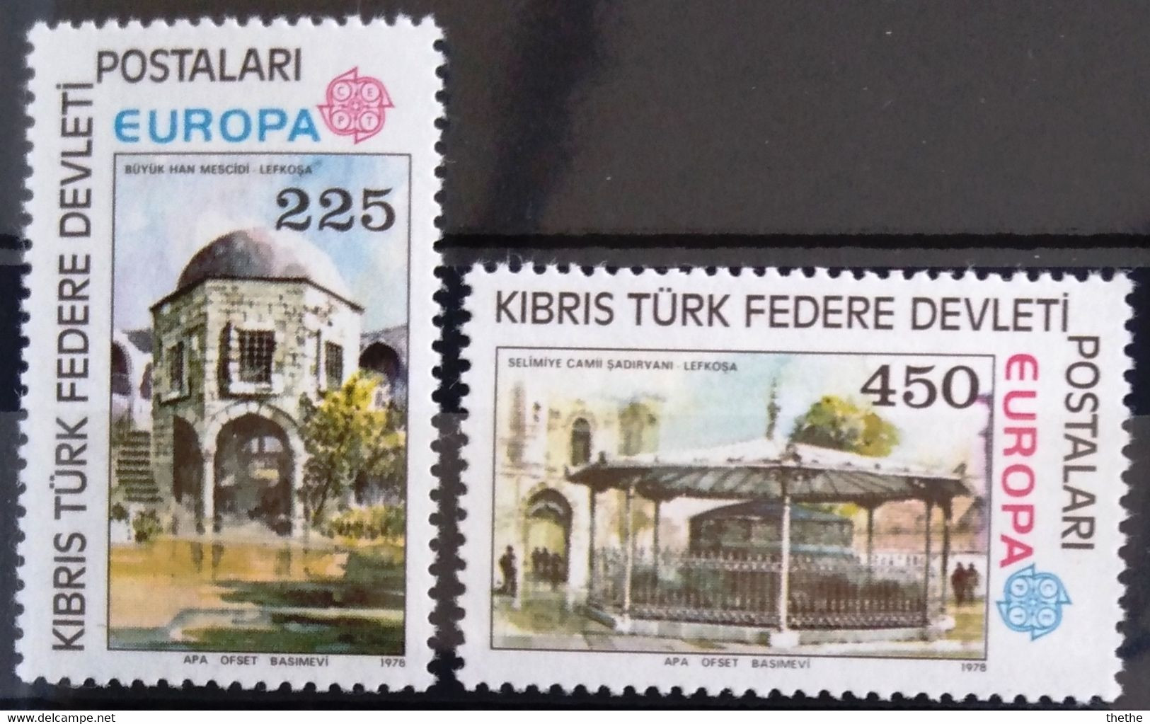 CHYPRE NORD  - Europa (C.E.P.T.) 1978 - Oratoire De Büyük Han à Nicosie - Citerne De La Mosquée Selimiye à Nicosie - Usati