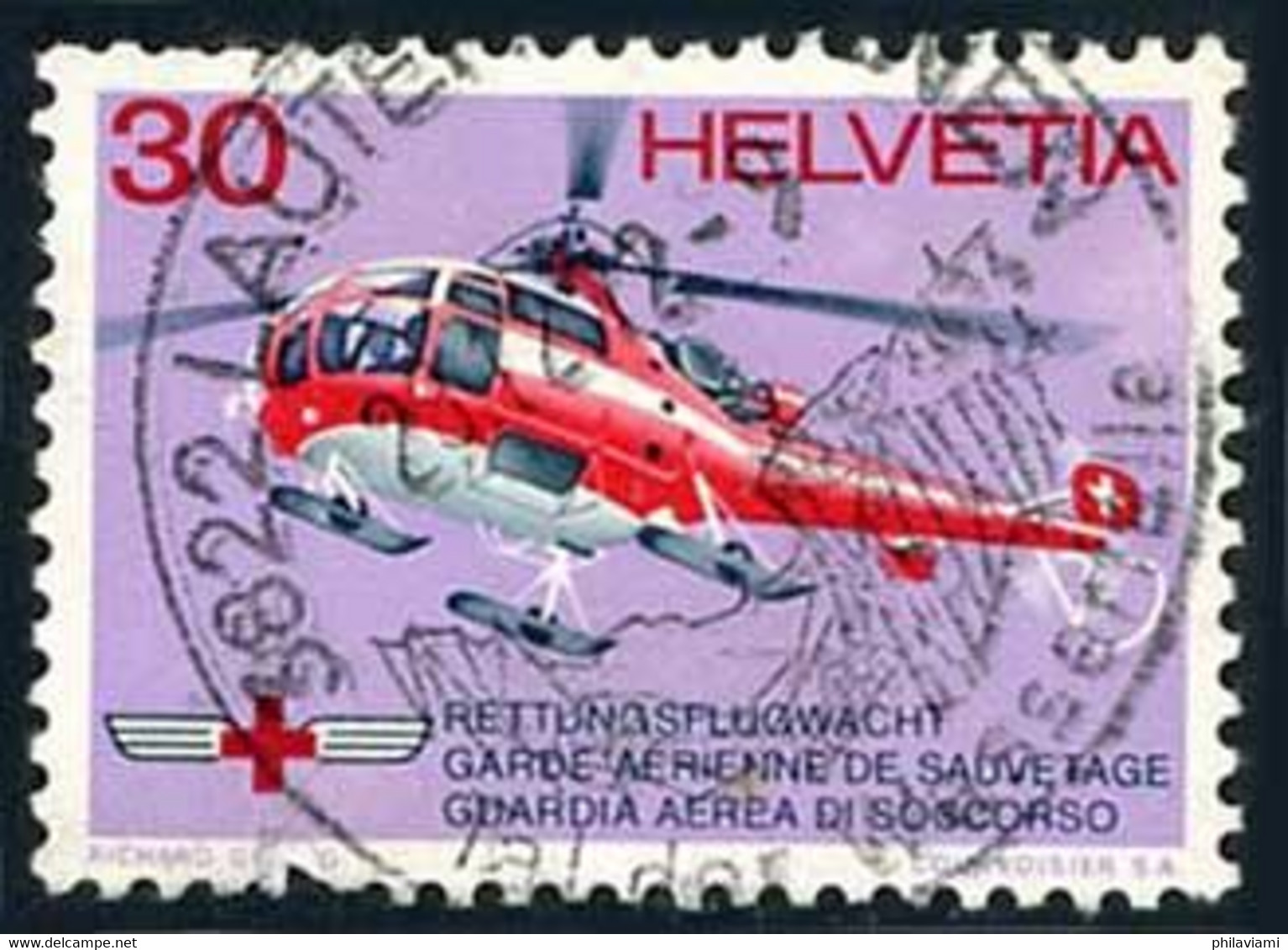 Suisse Switzerland Schweiz Svizzera Helvetia 1972 Sud-Est Alouette III (Yvert 907, Michel 977, SG Gibbons 837) - Hélicoptères