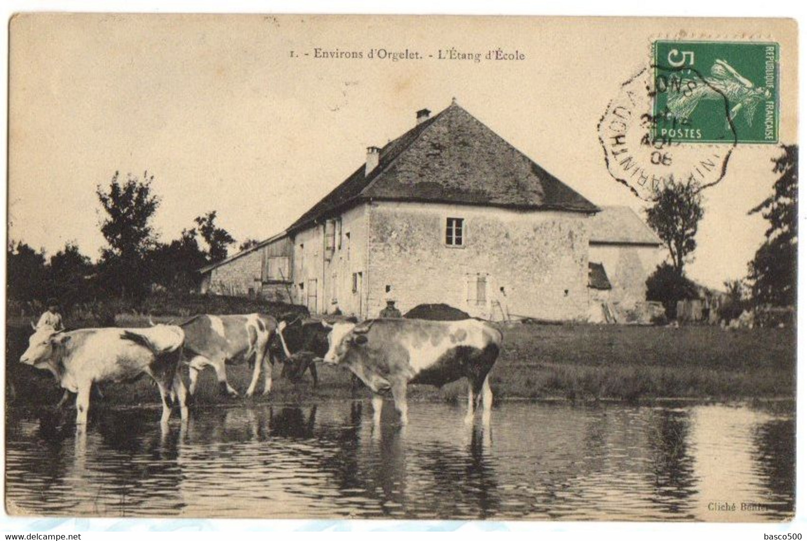 1908 ORGELET - Carte Animée Sur L'ETANG D'ECOLE - Orgelet