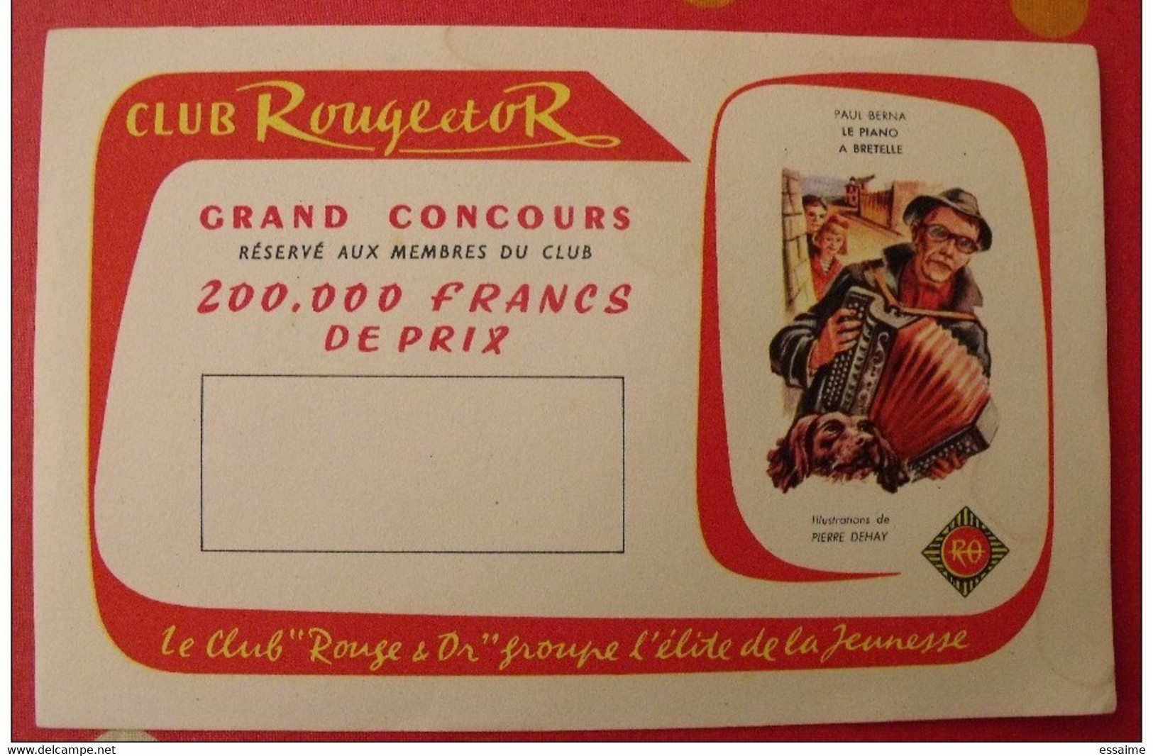 Buvard Livres Collection Rouge Et Or.  Club. Vers 1950. - R