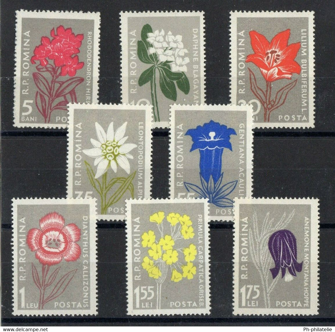 ROUMANIE: SERIE COMPLETE DE 8 TIMBRES FLEURS NEUF** N°1517/1524 - Neufs