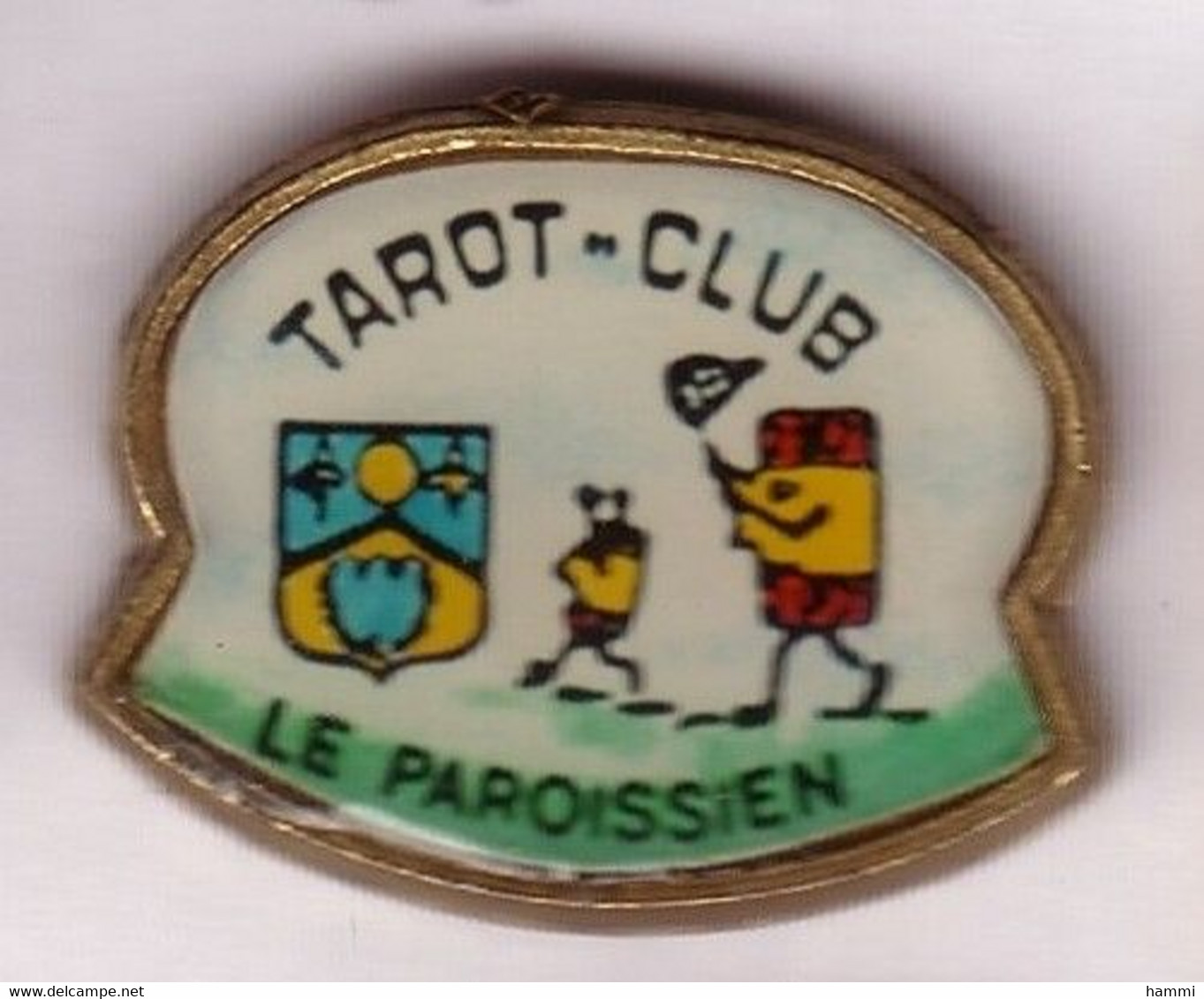 D51 Pin's Carte Cartes Jeux Tarot Club Le Paroissien à La Grande Paroisse Seine-et-Marne écusson Achat Immédiat Immédiat - Jeux
