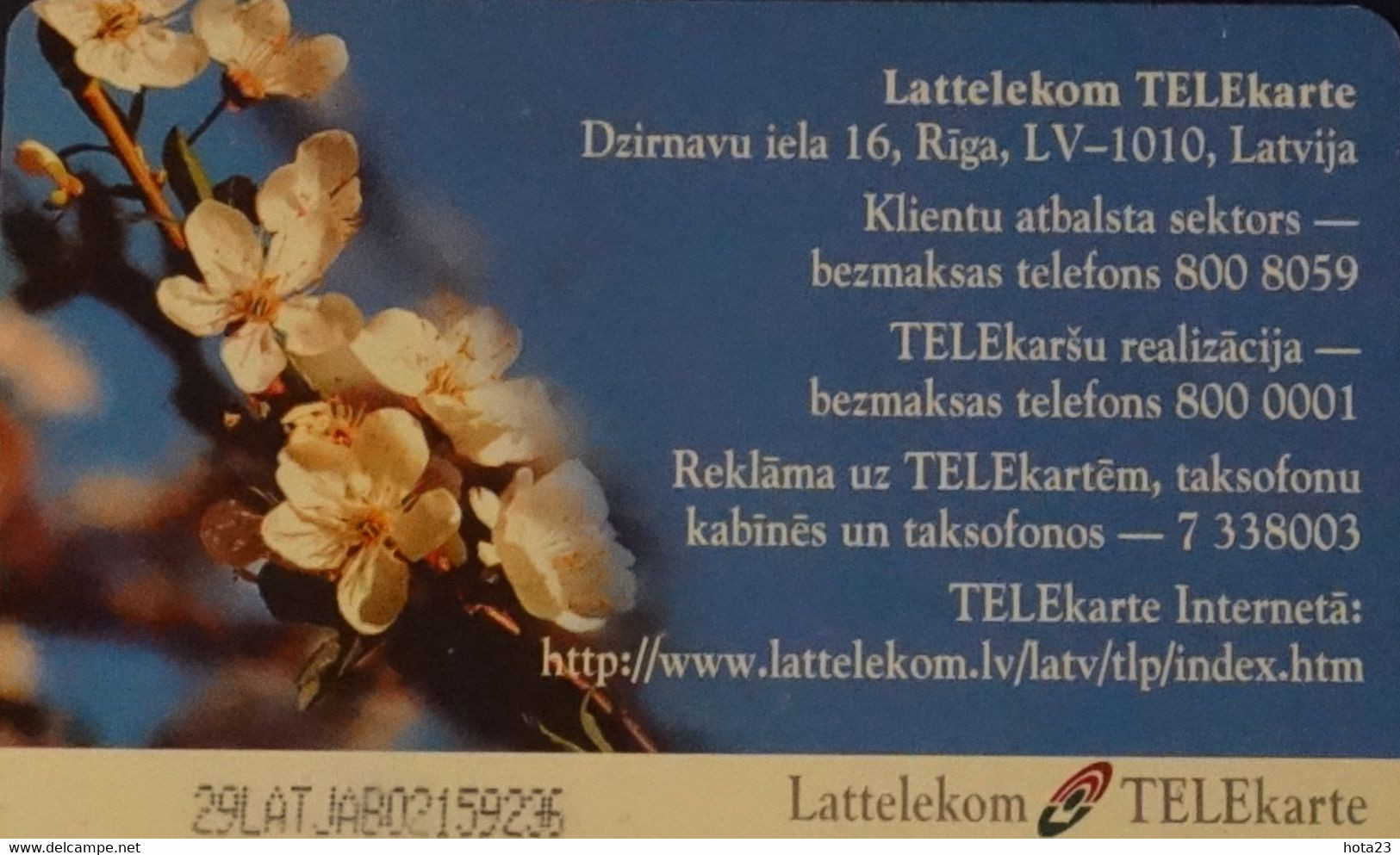 Latvia , Lettland , Lettonia  - Spring Flowers Apple Blossoms Used Phonecard Chip Ture N -2 - Lettland