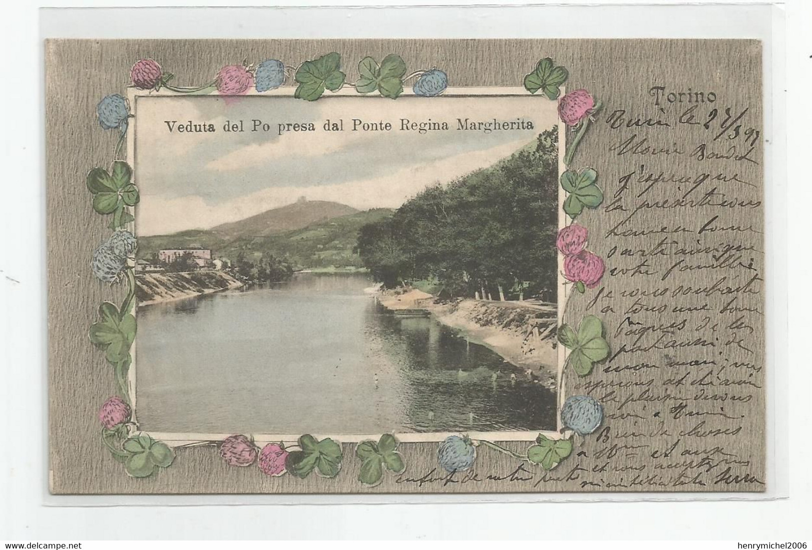 Italie Italia Italy Piemonte Torino Veduta Del Po Presa Dal Ponte Regina Margherita 1907 - Bruggen