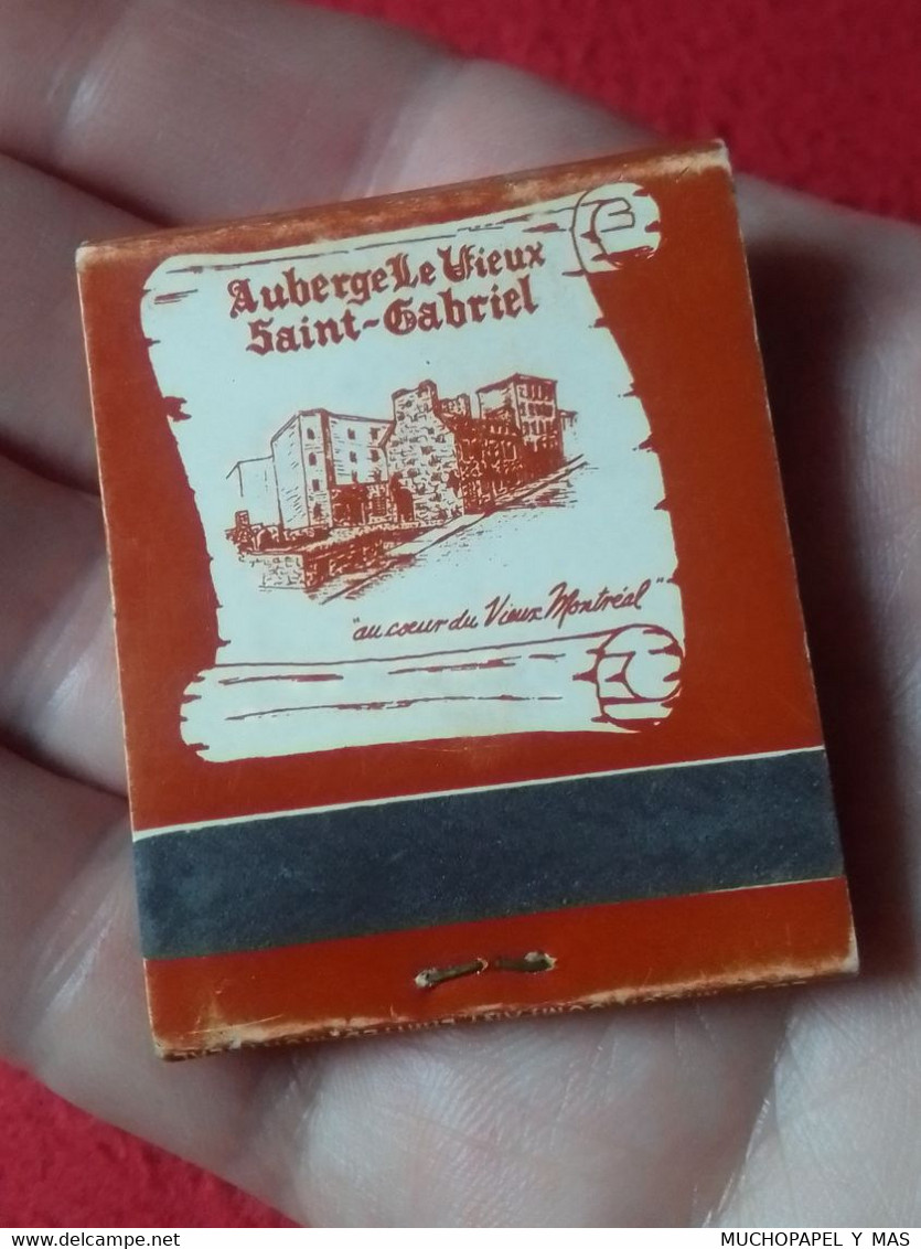 CAJA DE CERILLAS BOÎTE D'ALLUMETTES MATCHBOX AUBERGE LE VIEUX SAINT-GABRIEL MONTREAL QUEBEC CANADÁ..ALBERGUE ? VER FOTOS - Boites D'allumettes