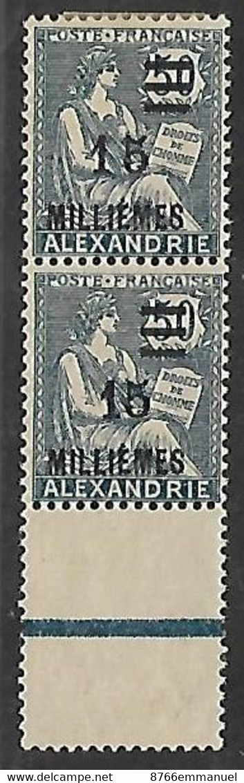 ALEXANDRIE N°71b N* Variété Chiffres écartés Tenant à Normal - Unused Stamps