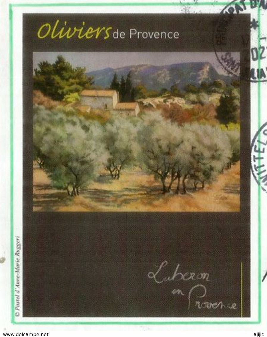 OLIVIERS De PROVENCE (Luberon En Provence)  Entier Postal, Adressé En Andorre - Briefe U. Dokumente