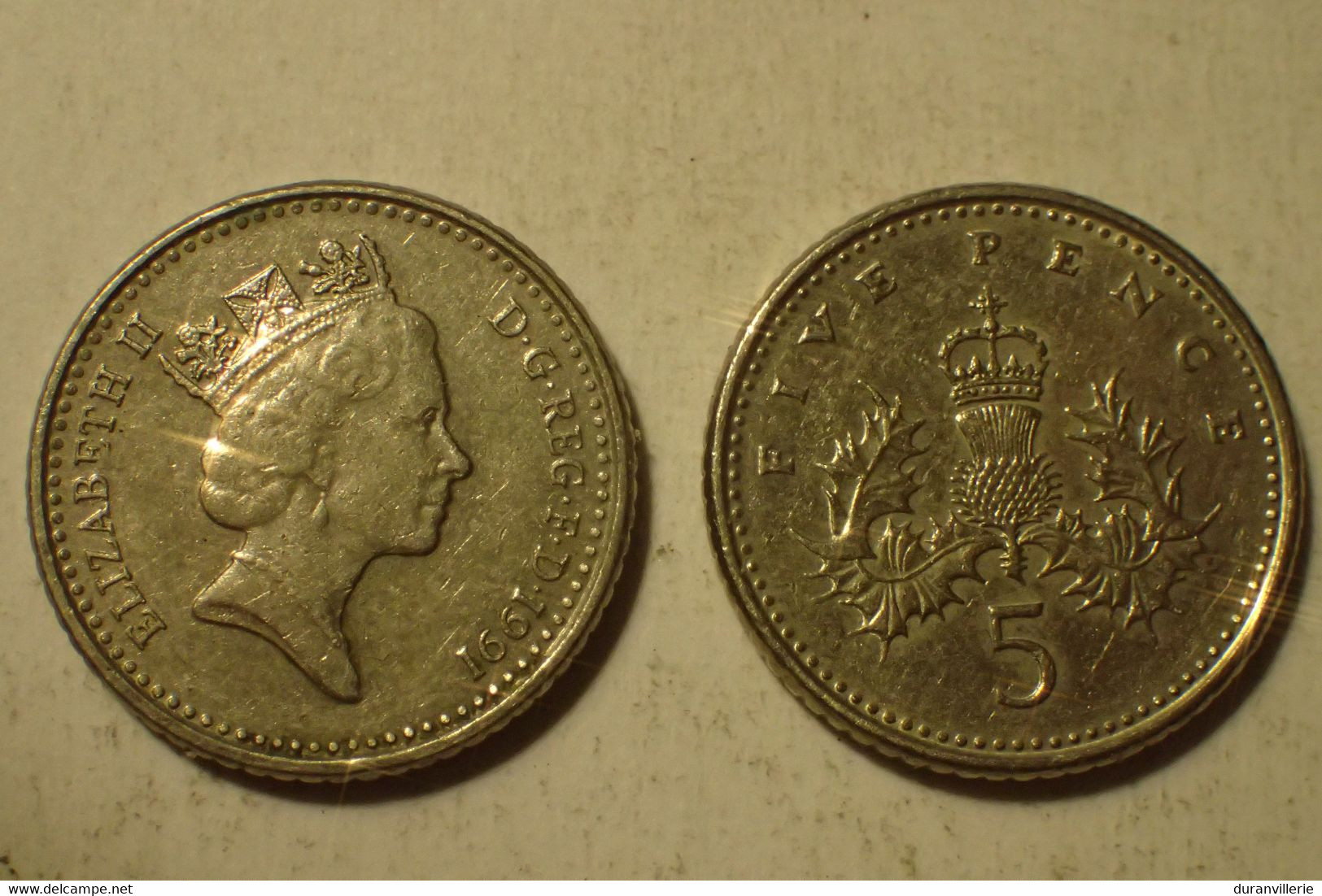 Grande Bretagne Great Britain 5 Pence 1991 KM 937 - 5 Pence & 5 New Pence