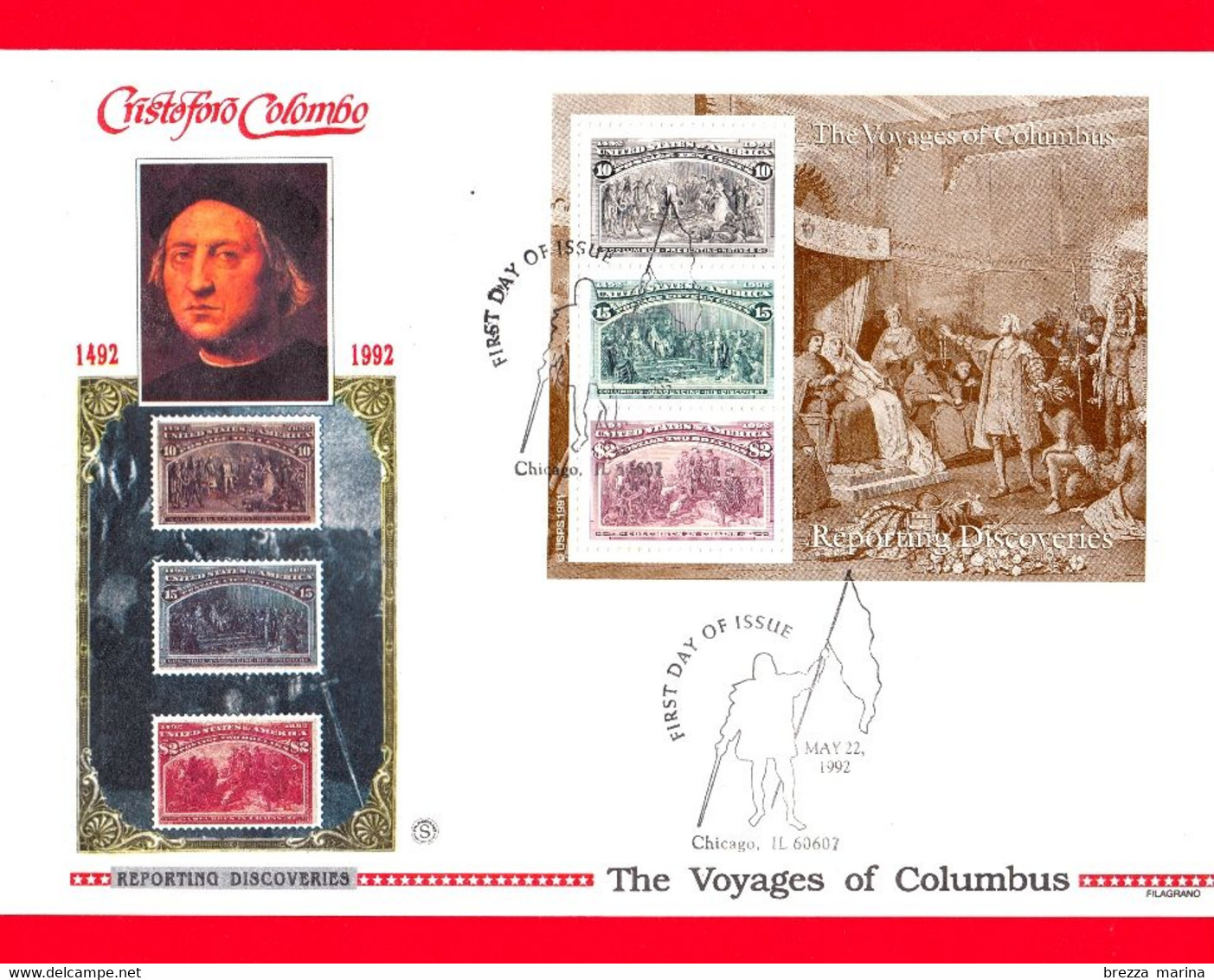 Nuovo - MNH - USA - 1992 - Celebrazioni Colombiane - The Voyages Of Columbus - Filagrano - 1991-2000