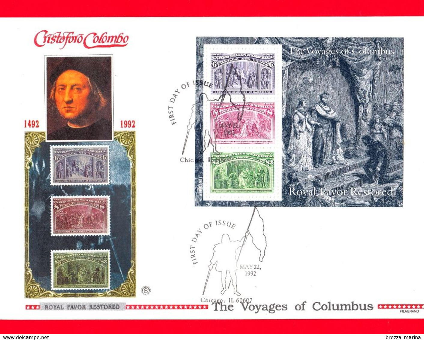 Nuovo - MNH - USA - 1992 - Celebrazioni Colombiane - The Voyages Of Columbus - Filagrano - 1991-2000