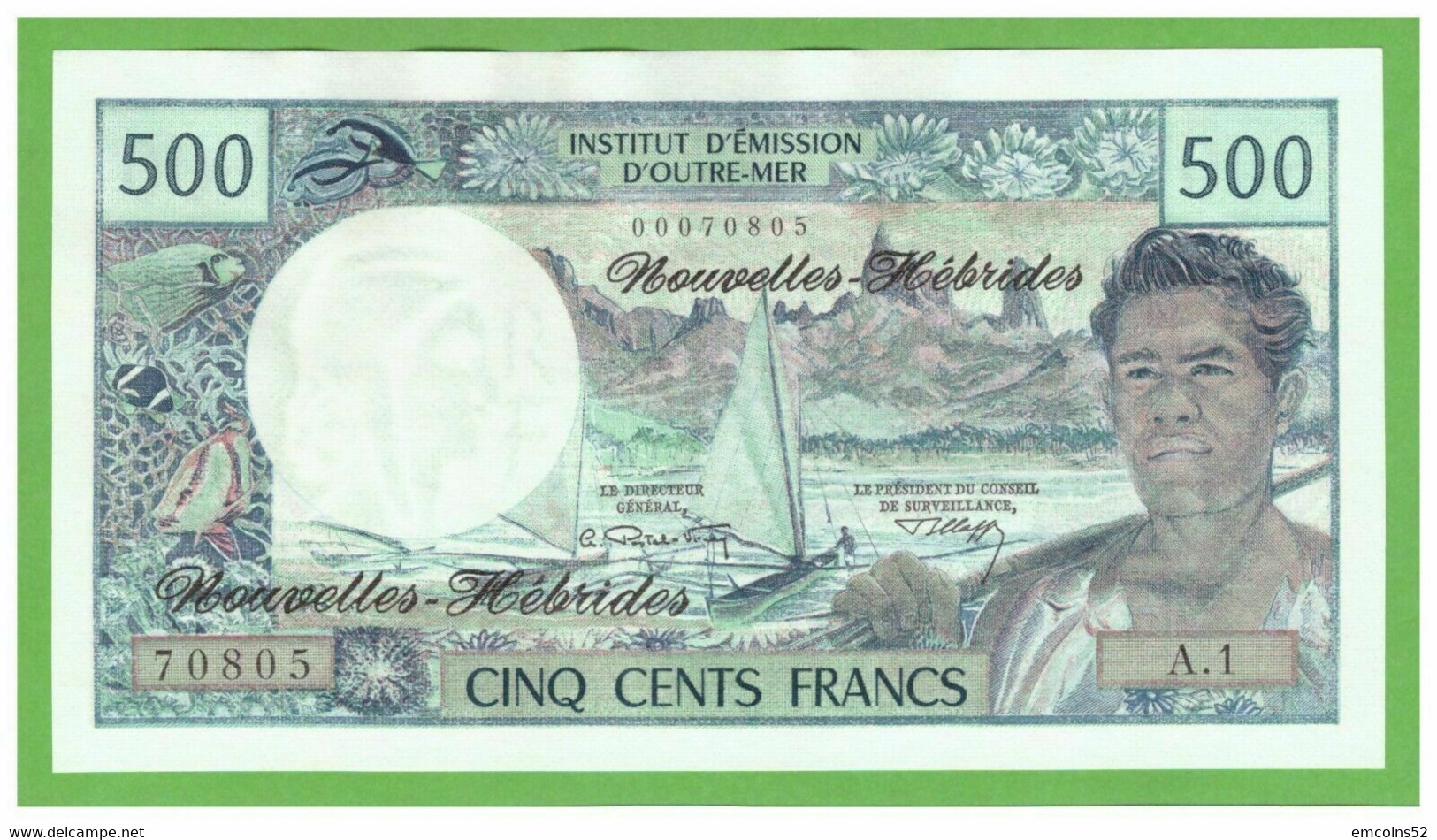 NEW HEBRIDES 500 FRANCS 1970/1981  P-19a  UNC - Neue Hebriden