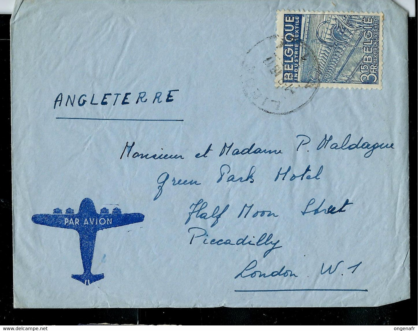 Seul Sur Lettre N° 765  Obl. LIEGE - A 1 A  - 01/08/1948 Pour London Par Avion - 1948 Export