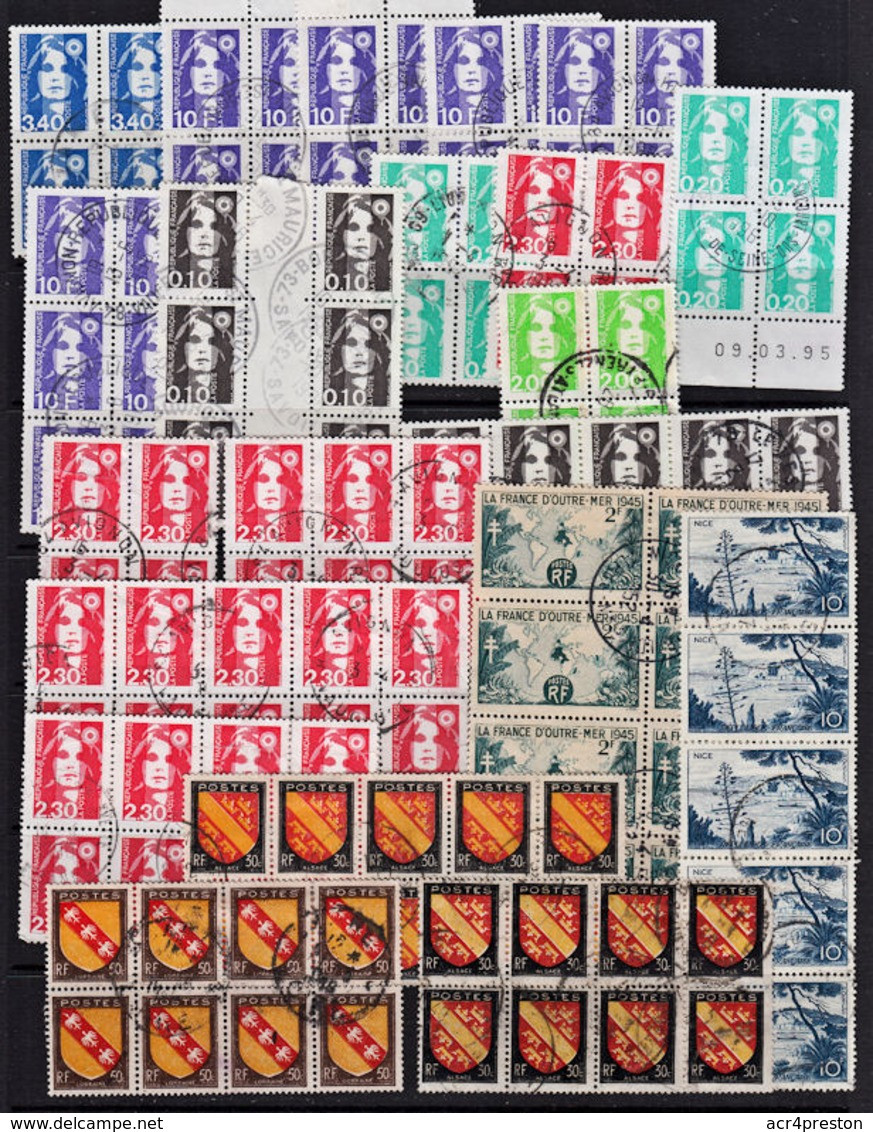 B5380 FRANCE, Small Lot Used Stamps, Mostly Multiples - Collections