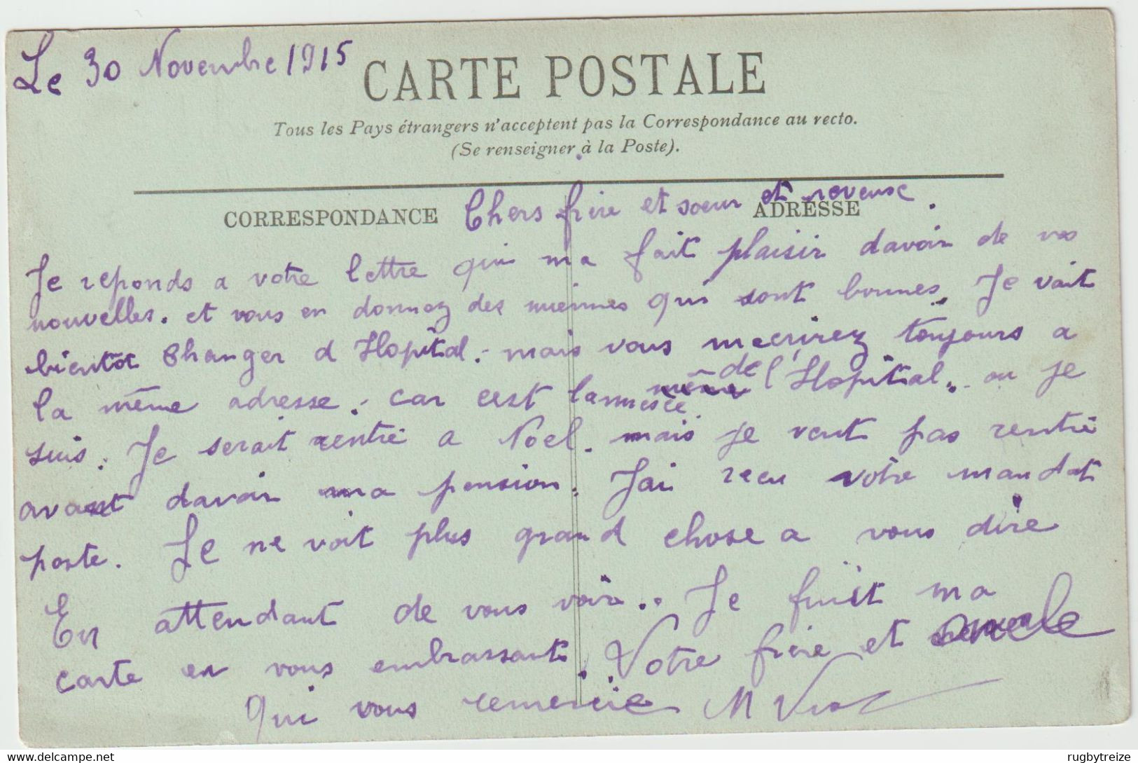 5010 MONTIVILLIERS -- Rue Casimir Périer Censuré Censored WW1 Première Guerre Mondiale 1915 Hopital - Montivilliers