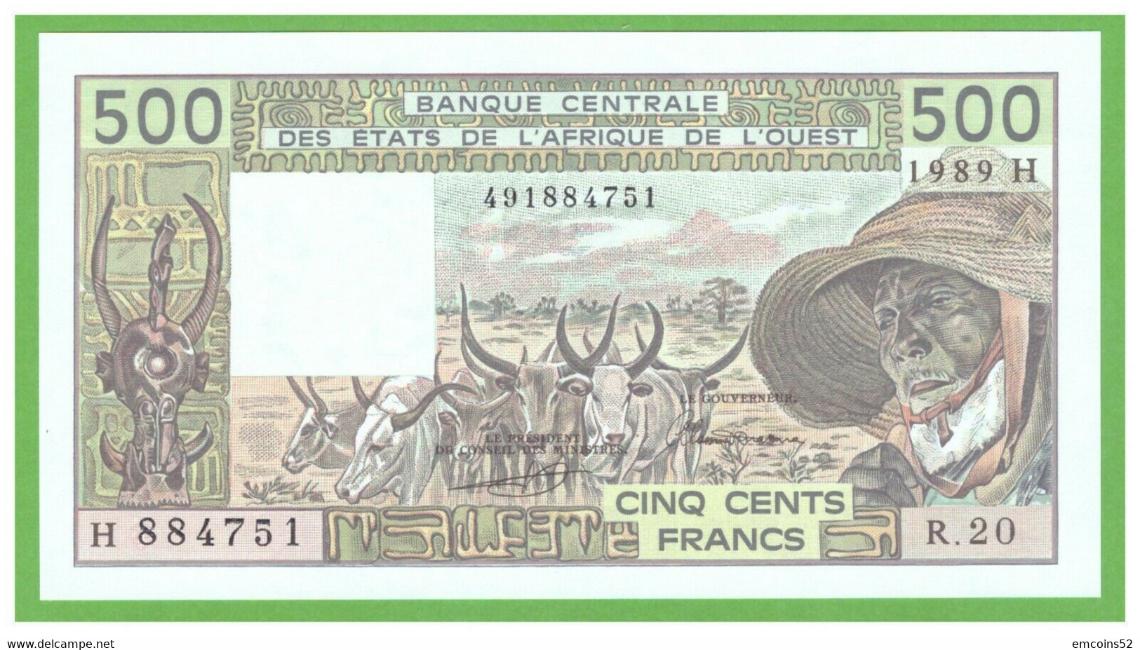 NIGER W.A.S. 500 FRANCS 1989  P-606Hk  UNC - Niger